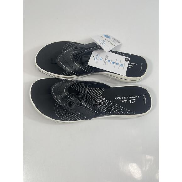Clarks Shoes - Clarks Breeze Reynah Shoes Women's Size 8 Black Cloudsteppers Thong Sandals New